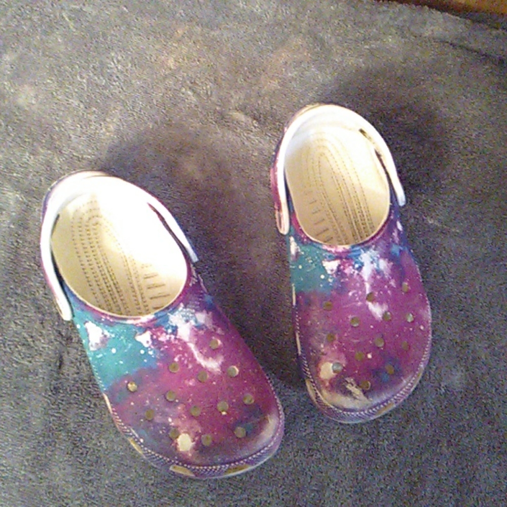 Tie dye crocs